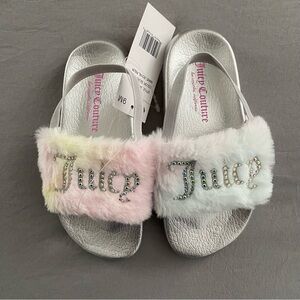 Juicy Couture Toddler Girls Sandals with Furry Strap